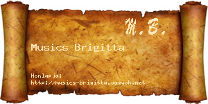 Musics Brigitta névjegykártya